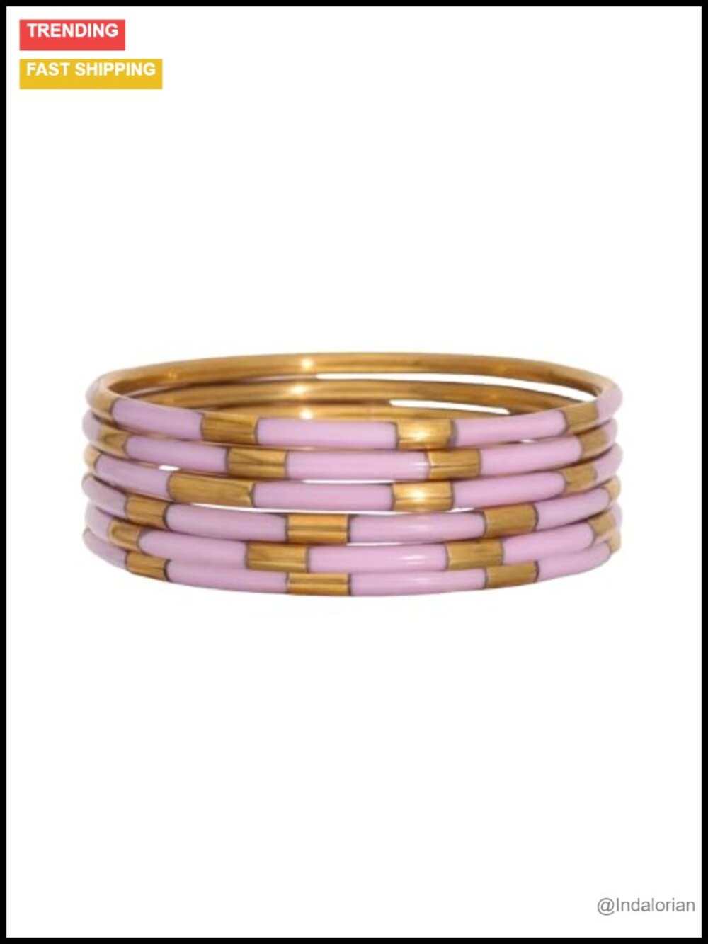 BuDhaGirl Veda Bangle Bracelets Set of 6 Brass Enamel One Size